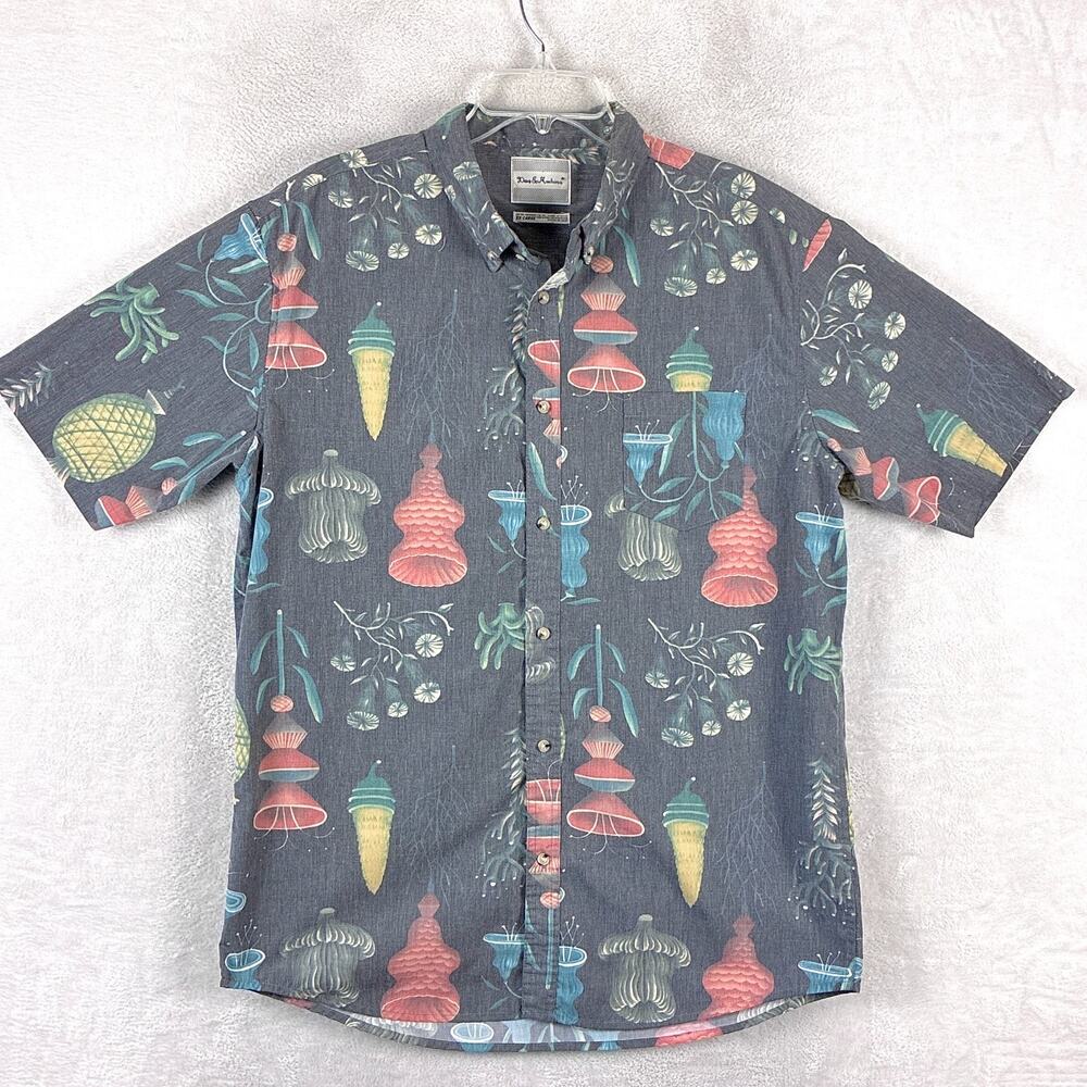 Deus Ex Machina Shirt Mens XXL Multicolor Botanical AOP Sunwashed Beach Hawaiian
